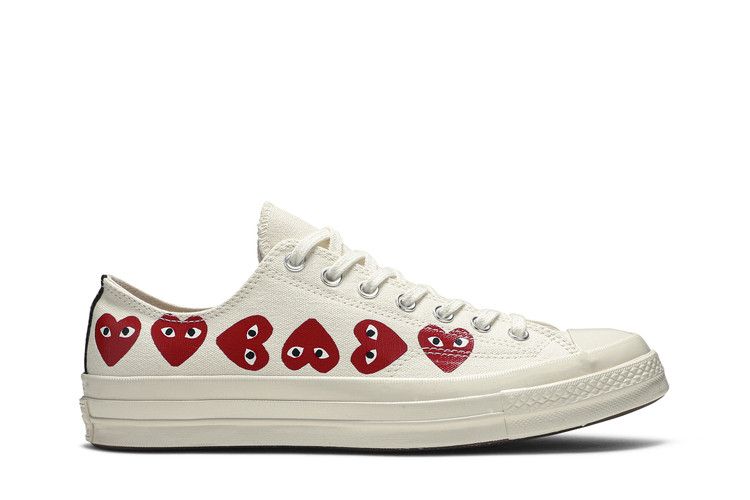 Herren Sneaker Converse Chuck Taylor All Star 70 Ox Comme des Garcons PLAY Multi-Heart Weiß Weiß/Rot/Egret