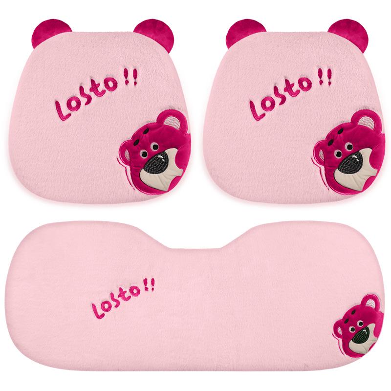 Winter Plush Cute Cartoon Car Seat Cushion - High-End Interior Accessory
