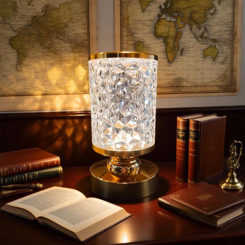 USB Vintage Bedside Lamp Table Lamp Night Light Dimmable Bedroom Crystal Table Lamp Lighting Fixtures for Home Decoration Lamp
