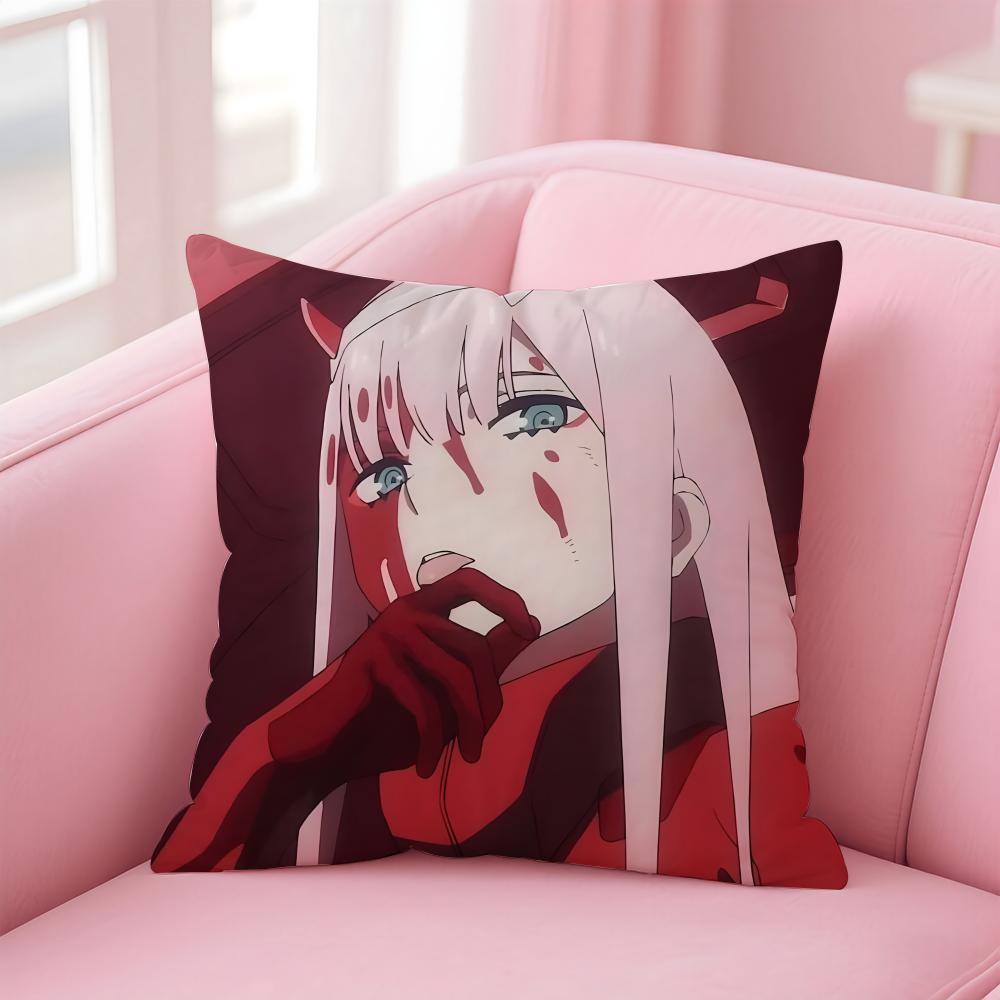 D-DARLING in the F-FRANXX Anime Cushion Cover Home & Car Multi-Scene Pillow Cover - Reversible, Soft & Durable for Daily Use