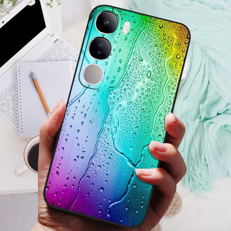 Vivo V40 Lite IDN V40SE Y200 Y300 Telefon Kılıfı Arka Kapak Moda Çiçek Kelebek Yumuşak TPU Kılıflar Vivo V 40 Lite V40 SE İçin