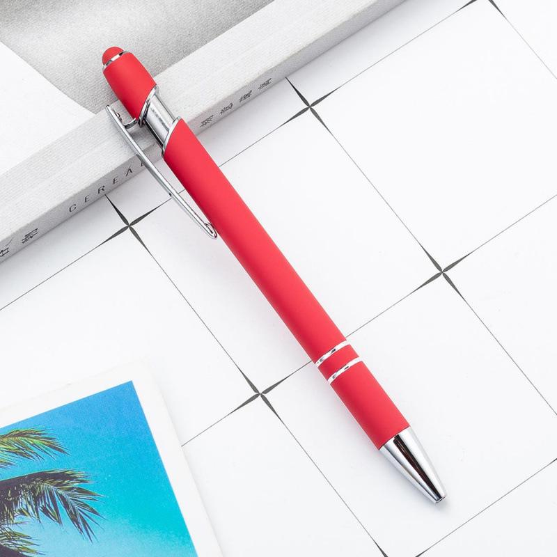 Elegant Push-Action Metal Touch Screen Ballpoint Pen with Customizable Logo and Spray Paint Finish