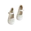 Casual lace bow single shoes women's 2025 summer new Mary Jane small leather shoes flat cute versatile single shoes