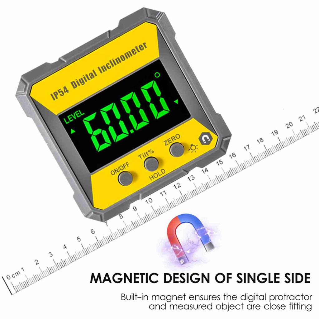 4 X 90 Degrees Digital LCD Protractor Inclinometer Magnetic 0.2 Degrees  Accuracy Angle Finder Level Box IP54