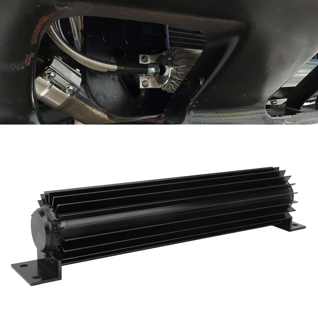 12in Dual Channel Cooler Aluminum Finned Anodize Dual Pass Heat Sink Fit for Car Truck