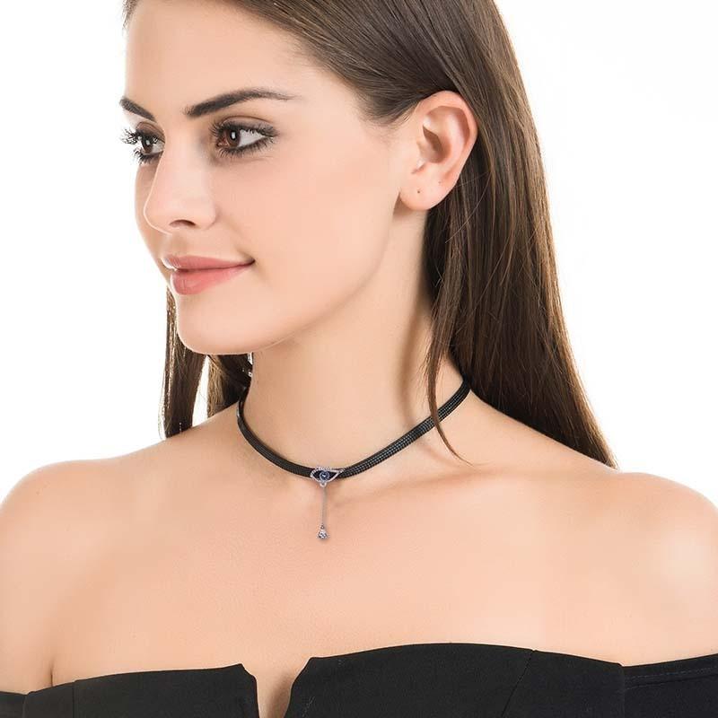 Korean Eyecatching Style Demon Eye Choker Necklace For Women Modern