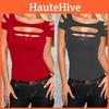 T-shirt Estiva da Donna di Alta Qualità Manica Corta Stile Rotto Blusa Elasticizzata Per Nightclub