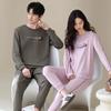 Couple pajamas spring and autumn long-sleeved pure cotton simple fashion casual men and women can wear sports loungewear suit in autumn