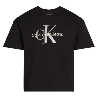 Girls Glitter Logo Crew Neck T-Shirt