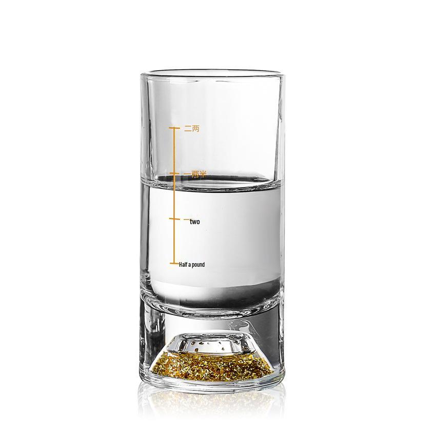 Gold Leaf Crystal Shot Glass - Diamond Surface Liquor Cup & Decanter.