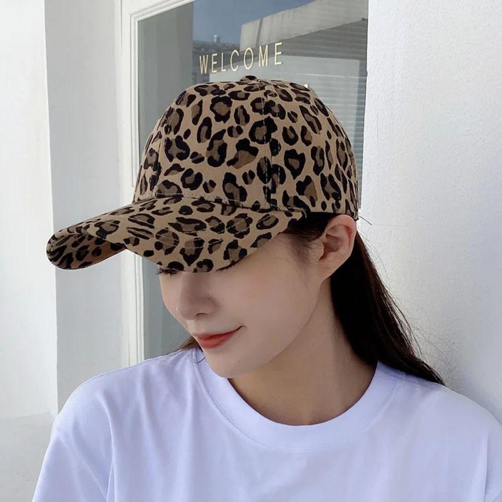 Leopard Print Baseball Cap Adjustable Long Brim Visors Casual Baseball Visor Hat  Outdoor