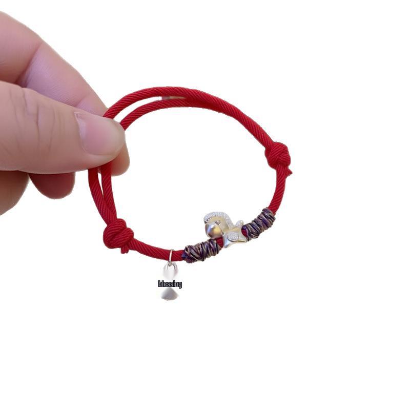 Sterling Silver Zodiac Horse Year Red String Bracelet for Couples  Girlfriend