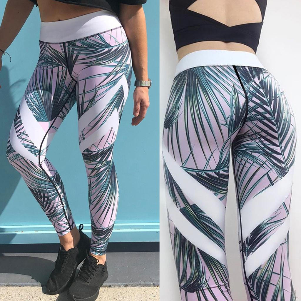 

Elasticity Fit Workout Womens Yoga Pants Print Leggings L
