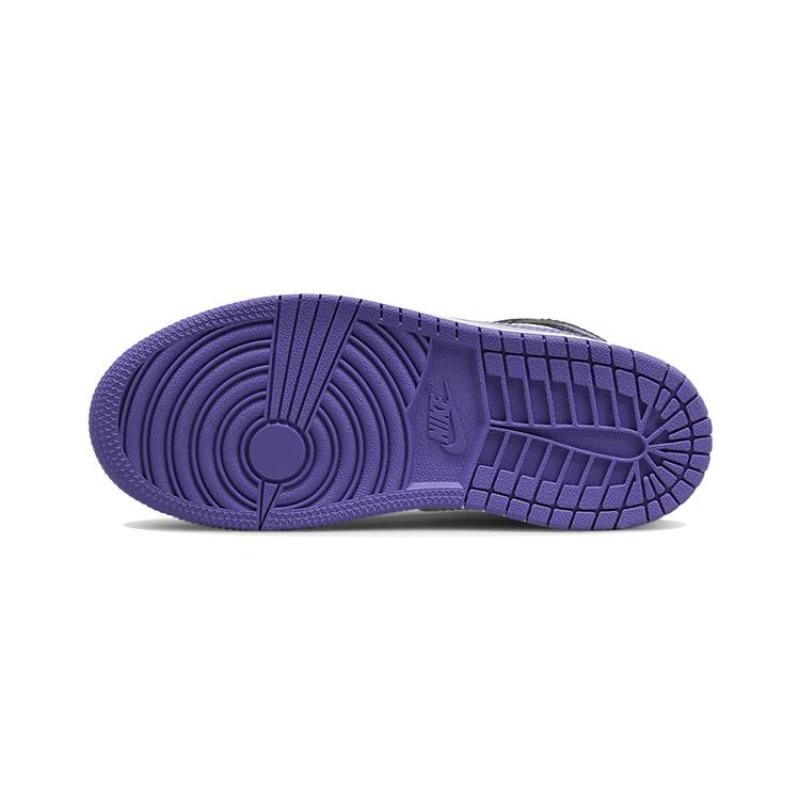Air Jordan 1 Mid mid-top kids basketball shoes purple for little & big kids 640734-095