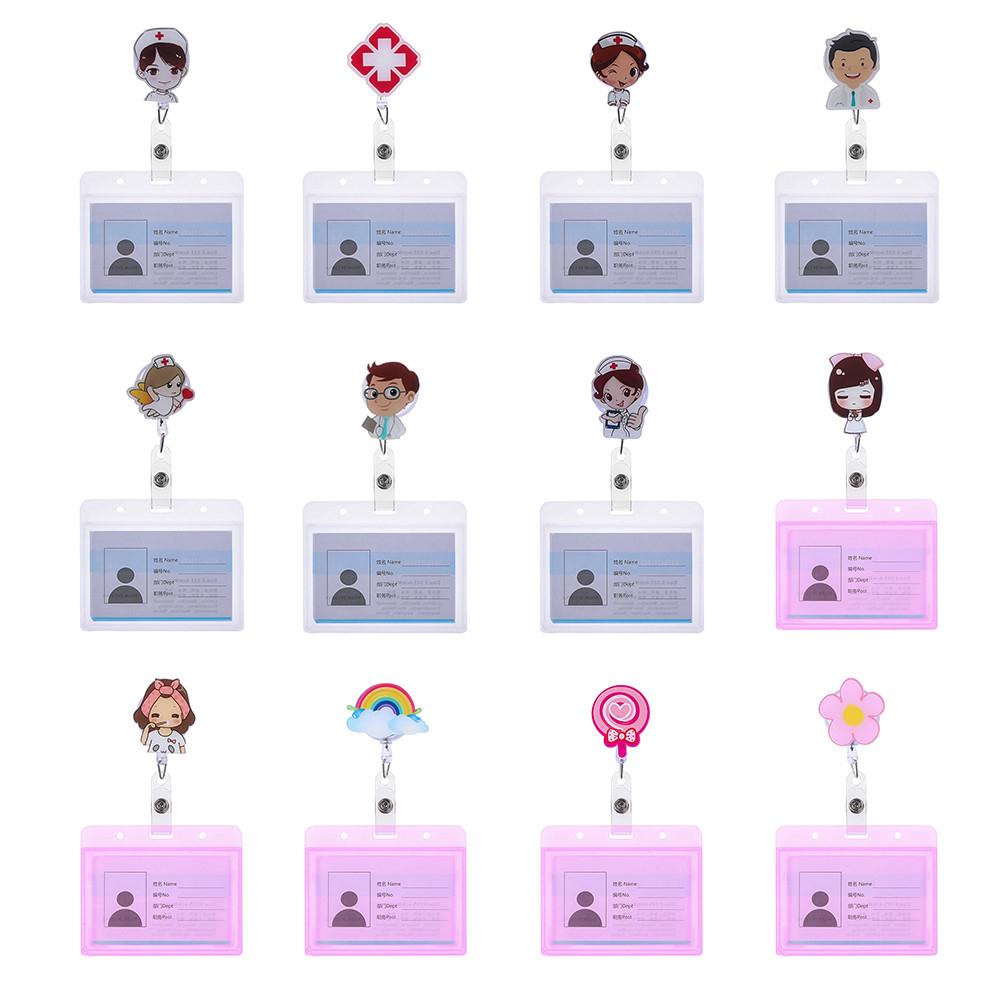 ID Card Card Holder Clip Aluminum Name Card Holder Nurse Doctor Retractable Badge ID Badge Holder