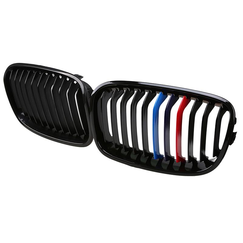 For BMW X3 X4 F25 F26 2014-2017 Gloss Black Front Kidney Grille Bright Black Single Line