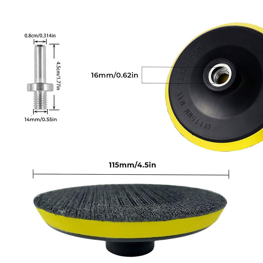 BHBL 30-Piece Drill Bit Sanding Attachment Sandpaper 60/80/100 and 5 Inch Back Pad Set, Electric Shackle Disc, with Pad