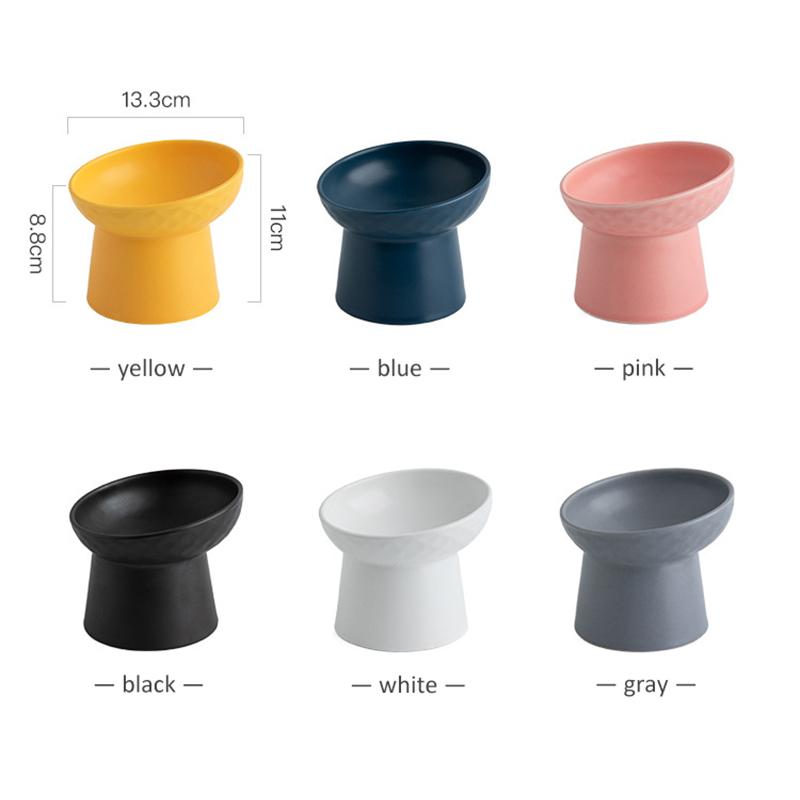Cat Nordic Style Food Water Bowls Pet Animal Ceramic Eating Dishes High Foot Raised Puppy Cats Matte Bowls Elevated Dog Bowls