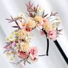 Colorful Silk Flower Crowns Accessory Delicate Handmade Floral Hair Accessory Fabric Flower Headband for Daily Use
