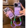 Purple Ghost Card Holder Case for iPhone 16 Pro Max/14 Plus/13 Mini/XR - Women's Edition