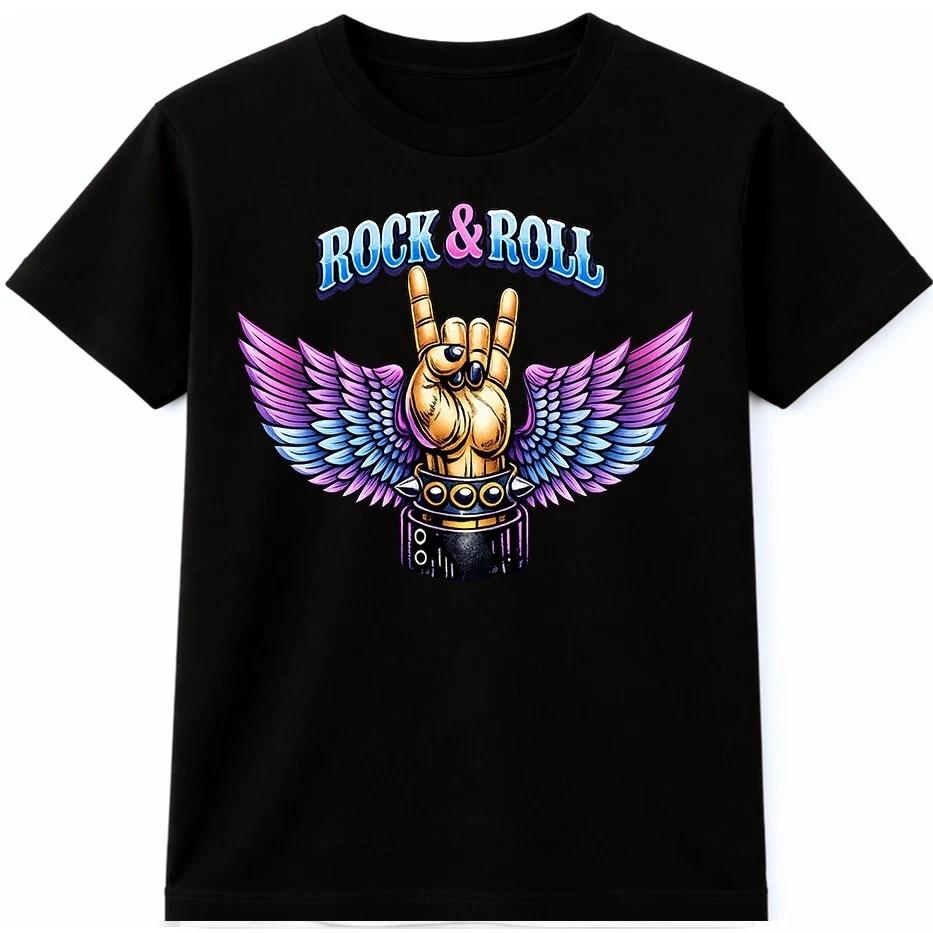 Rock and Roll T Shirt Winged Devil Horns Hand Festival Band Tee XXXXL