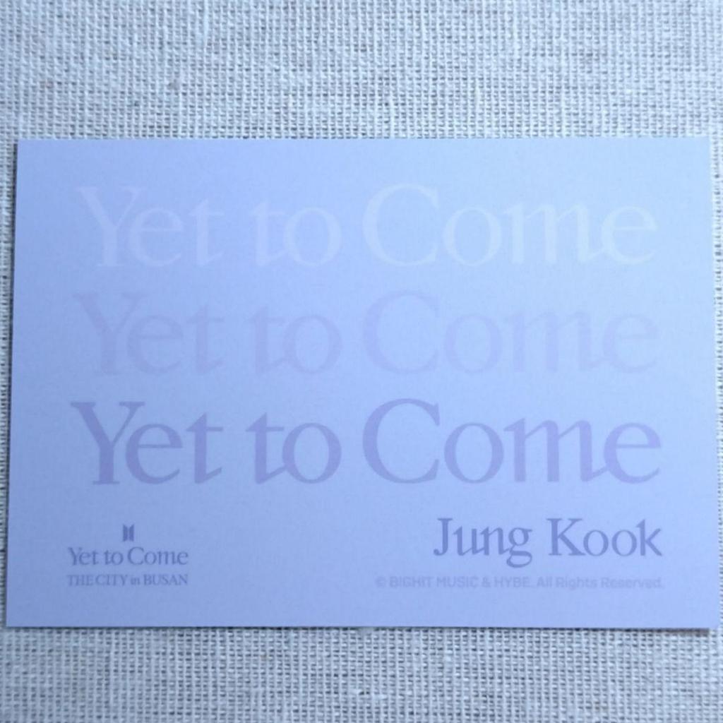 [USED] BTS Yet To Come Accommodation Bonus JUNG KOOK Photo Card