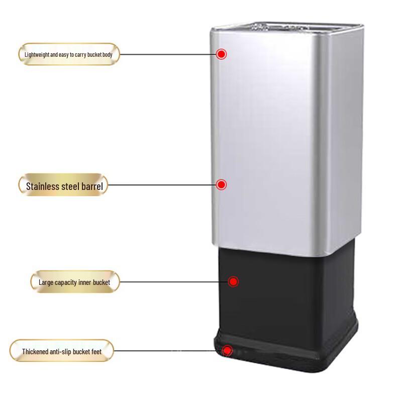 BYQ-659 Stainless Steel Round Lidless Trash Can