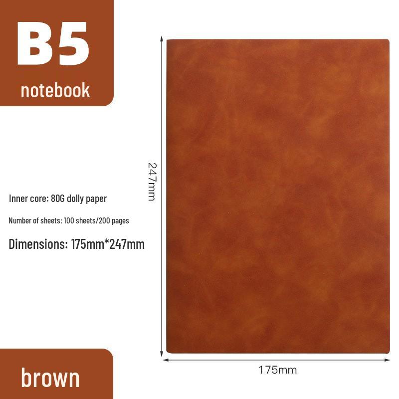 A5 Sheepskin Leather Notebook - Retro Soft Business Diary Planner with Custom Logo