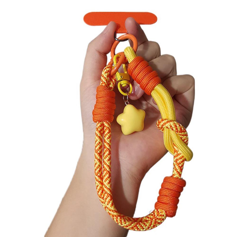 Star Keychain Mobile Phone Lanyard Detachable Mobile Phone Charm Woven Phone Strap  Lanyard Patch