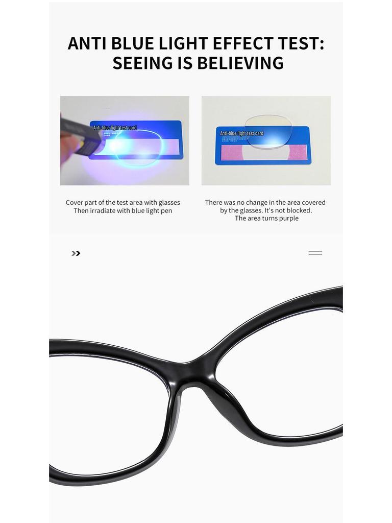 Large Frame Cat-Eye Anti-Blue Light Reading Glasses with Handmade Diamond Decoration