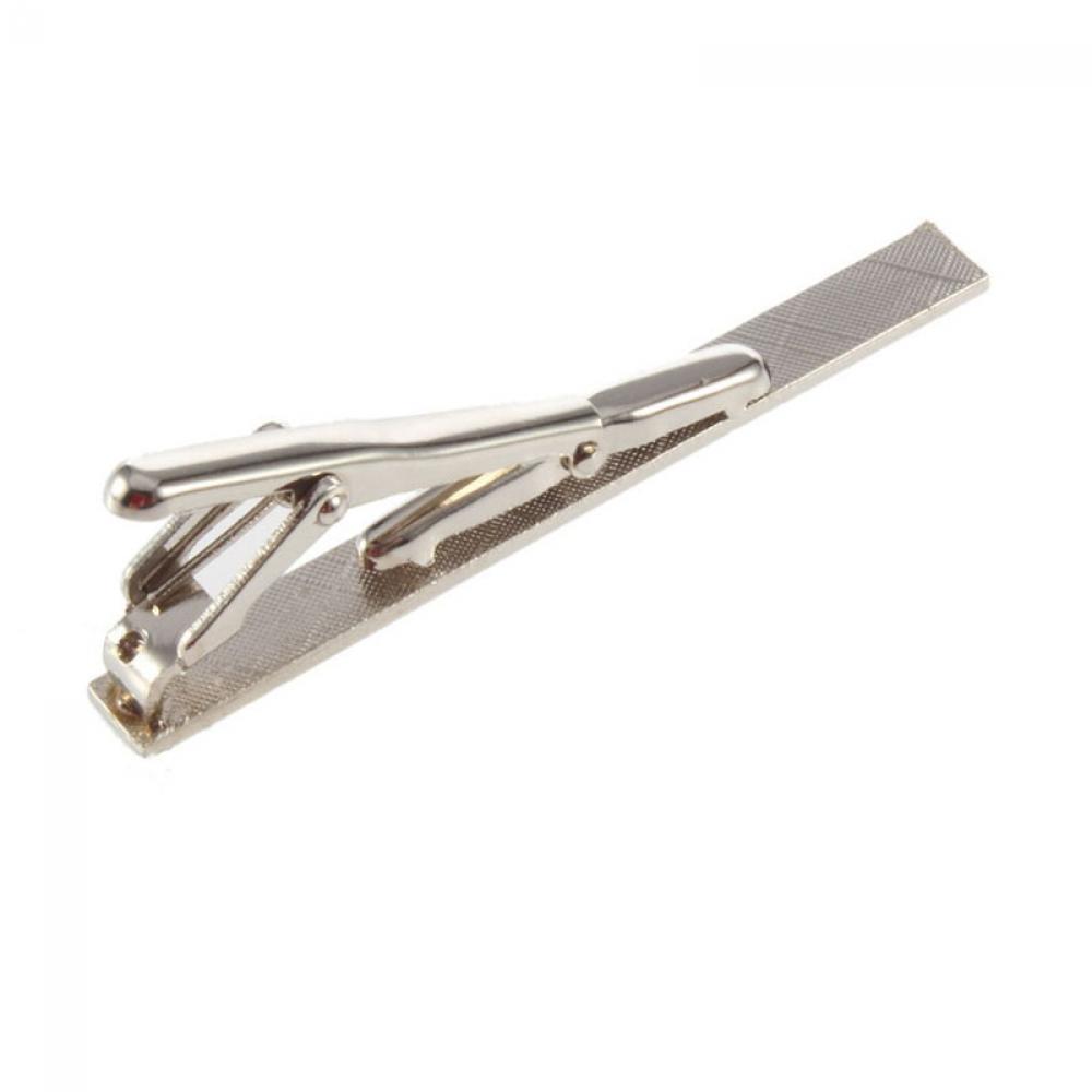 Fashion Metal Bar Necktie Clips Silver Clasp Tie Pins