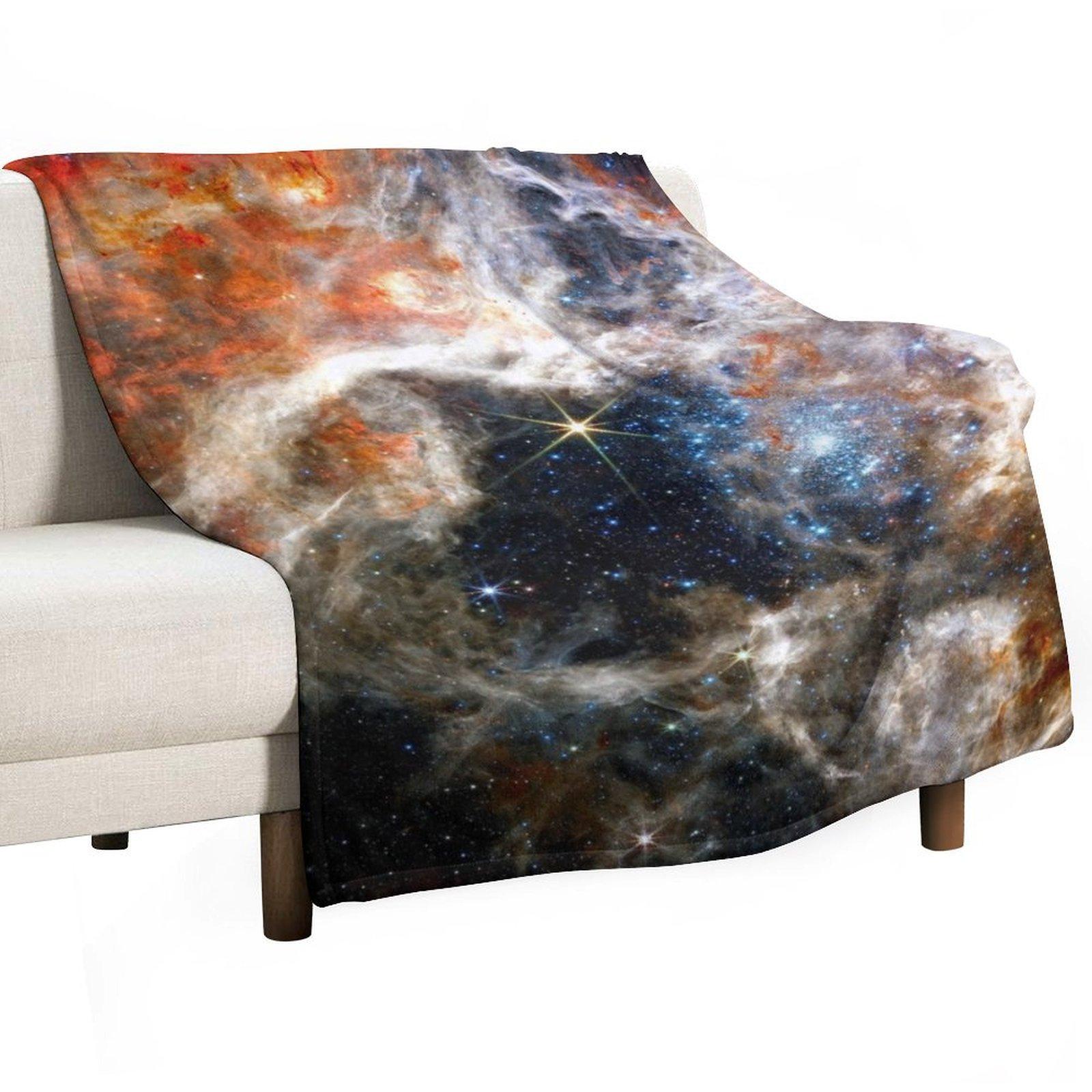 

НОВАЯ туманность Тарантул Изображение JWST James Webb - Высококачественный плед для зимнего рождественского украшения Милые клетчатые одеяла 30x40in