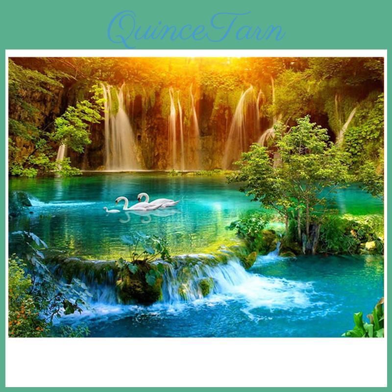 Diamond Diy 5d Full Painting Swan Lake Diamond Embroidery Full Lay Cross Stitch Home Decor Handmade Gift