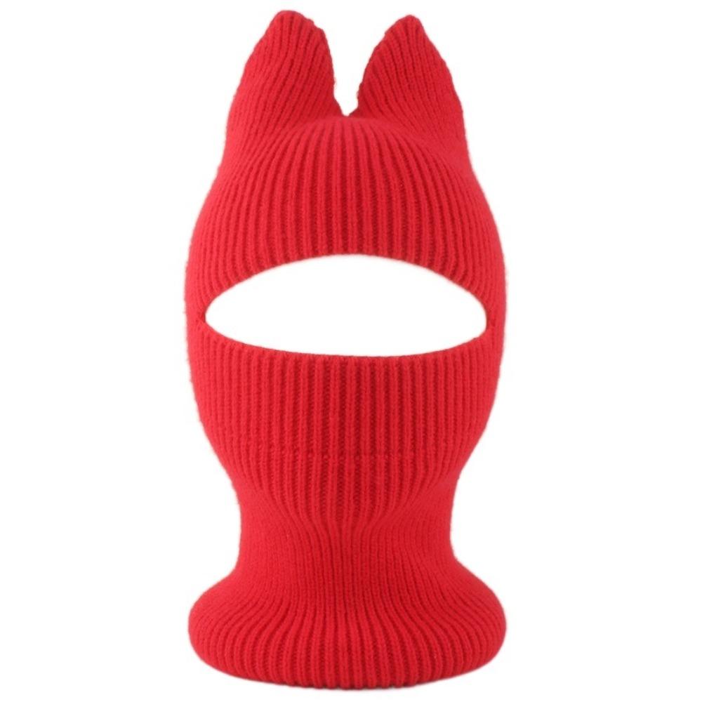 Crochet Ears Protection Hat Knitted Balaclava Hat Cute Kids Hat  Face Cover