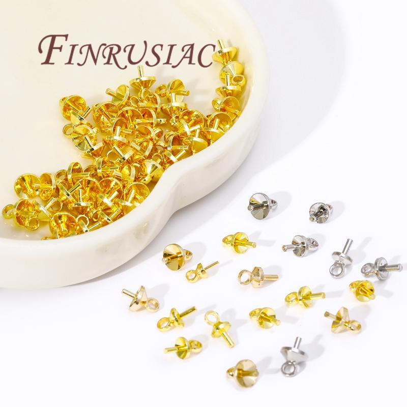 20/40Pcs 18K Gold Plated Screw Eye Pins Bail Top Drilled Beads End Caps Pendant Charms Connectors For DIY Jewelry Making