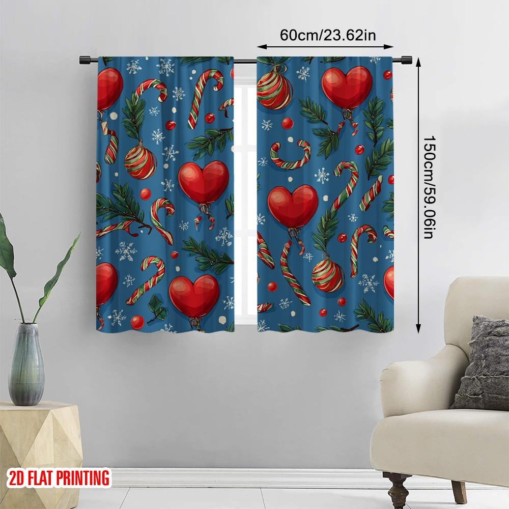 2pcs,2D Plane Printing Curtain Popular Cute Dog and Presents Durable 100% Polyester Fabric (without Rod) Gifts Use for Bedroom
