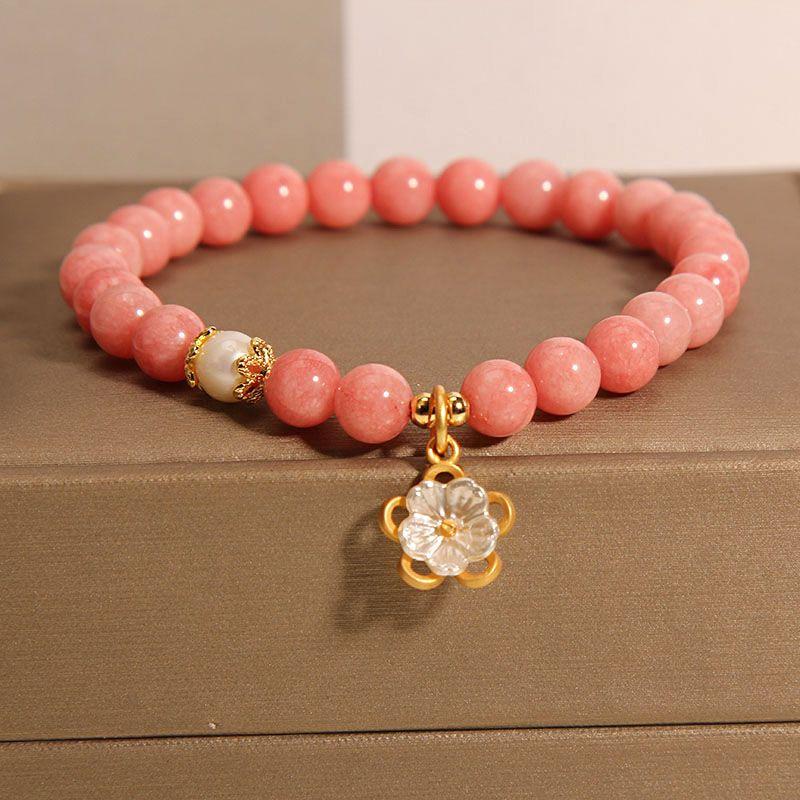 

Natural crystal agate bracelet for women flower pendant bracelet for students girlfriends gift for women jewelry gift bracelet