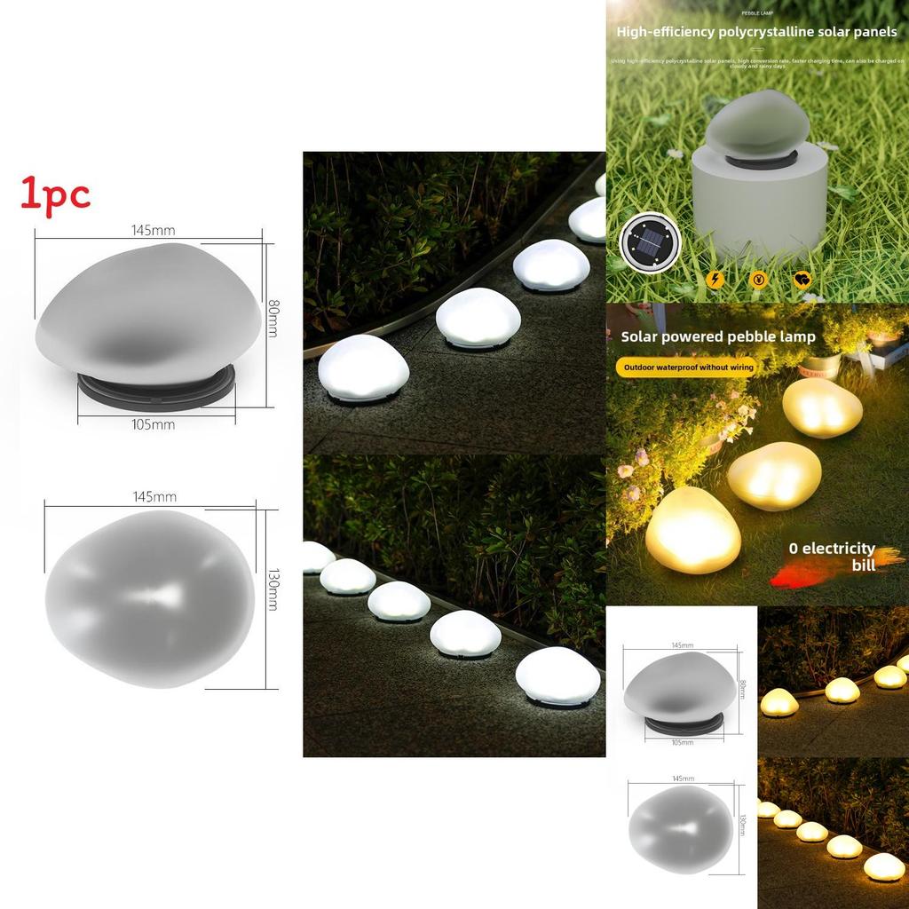 Solar Garden Lawn Light With Led Cobblestone Lamp For Outdoor Landscape Decor
