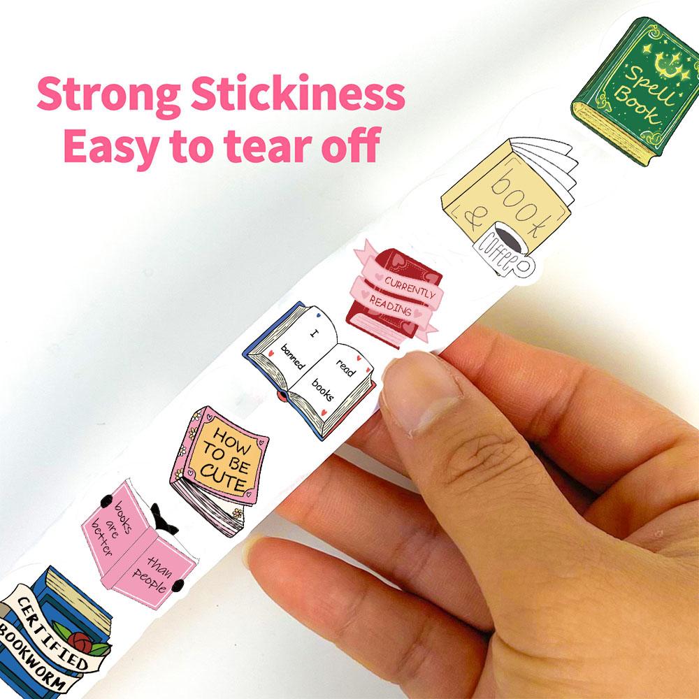 500PCS Bookish Roll Stickers Notebook Personalized Laptop Account Decoration Luggage Living Coffee Wall Cup Phone Case Stickers