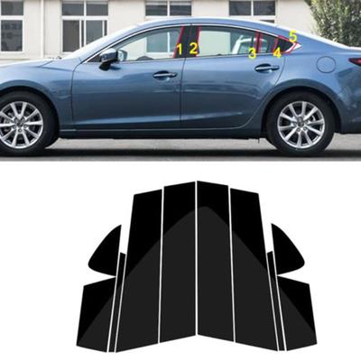 10 adet Araba Ayağı Mesajları Mazda Atenza 2013 2014 2015-2019 Parlak Siyah Kapı Pencere ayar kapağı Çıkartmalar Şekillendirici Aksesuarları