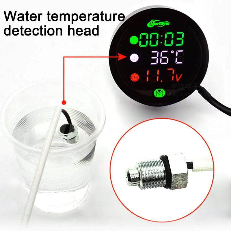 5 In 1 9V-24V Motorcycle Electronic Clock Water Thermometer Voltmeter IP67 Waterproof Dust-proof LED Digital Time Clock Display