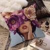 Fashion Floral Woman Portrait Lucky Dragon Pillow Cover Sofa Cushion Cover Home Room Decoration Children Gift