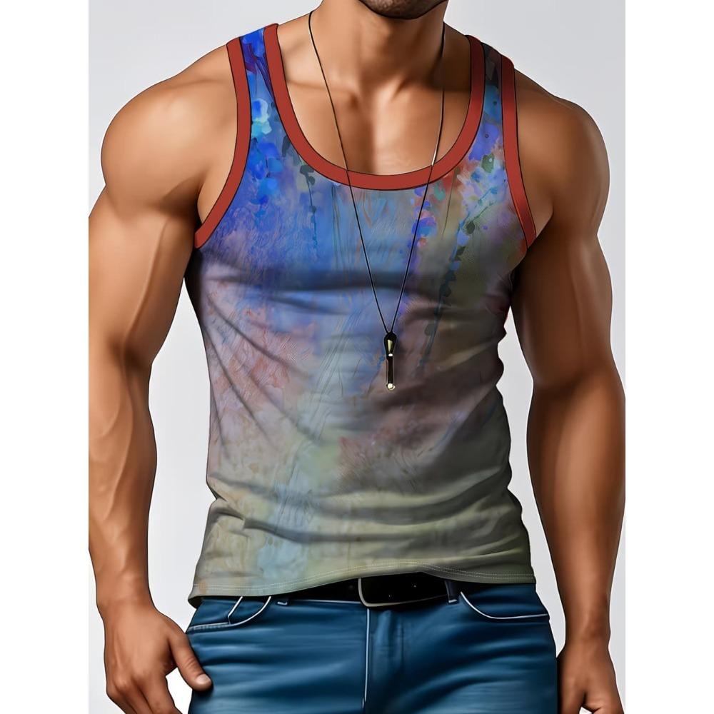 Stripe Plaid Tank Tops Fashion Men's Tops Tees Sleeveless Fitness Vest Harajuku Streetwear T-shirt