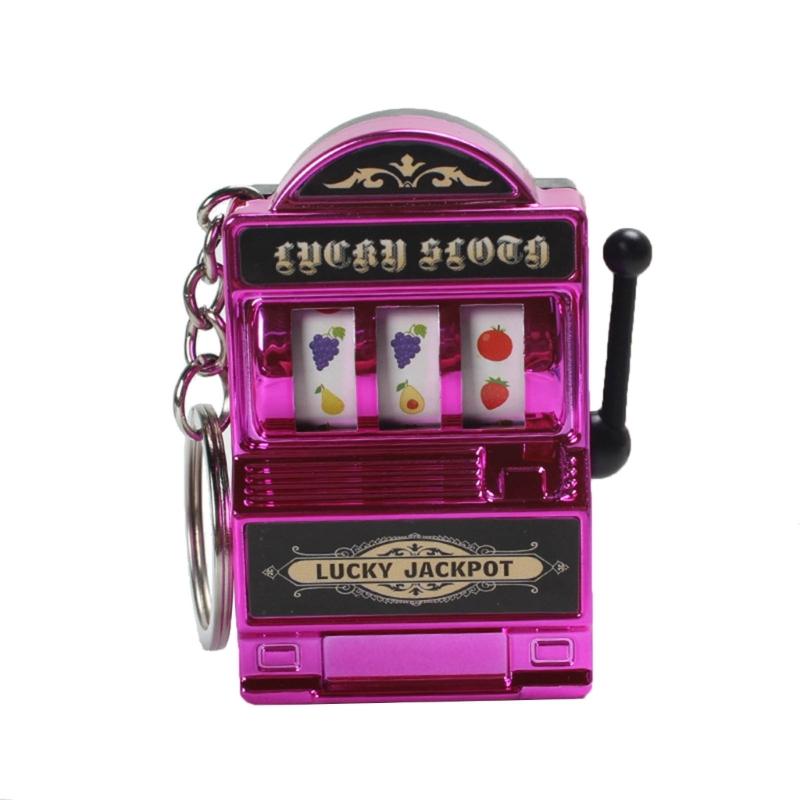 1 pz Fortunata Jackpot Mini Slot Machine Frutta Divertente Portachiavi Compleanno Regalo Giocattolo Educativo per Bambini Macchina Giochi a Gettoni