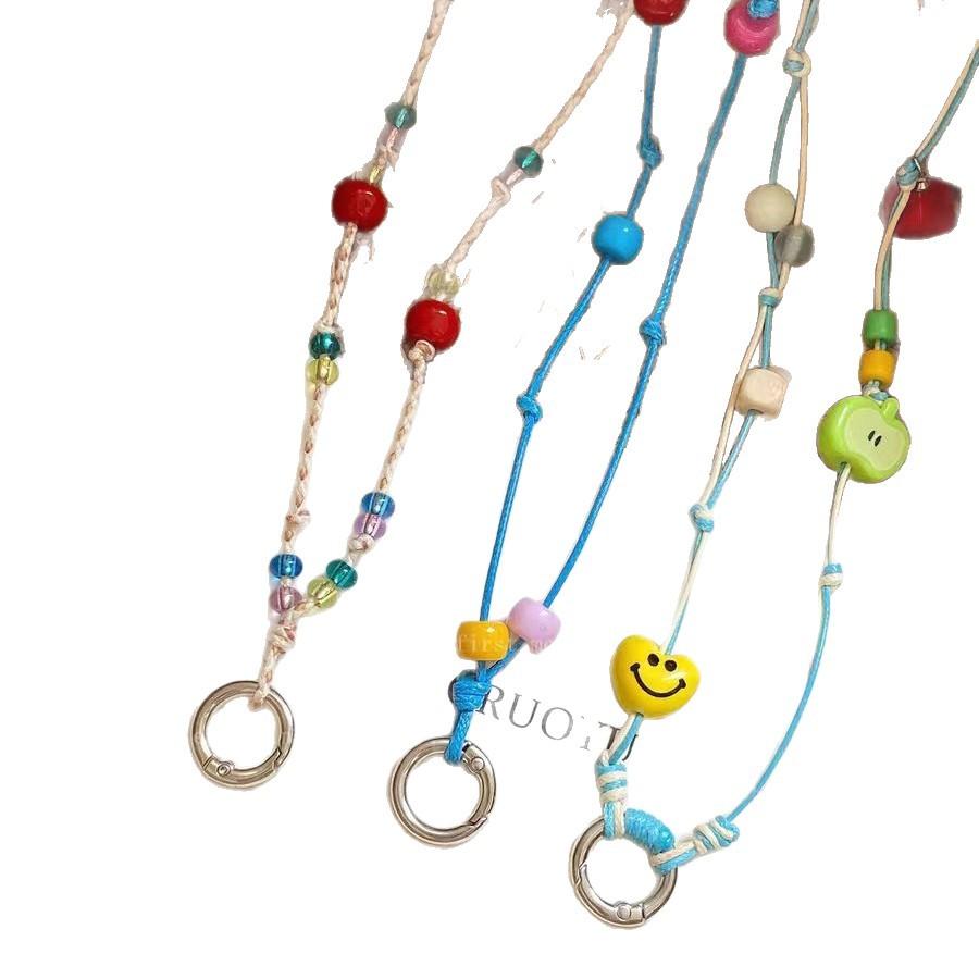 Vitality Summer~ Dopamine Color Beaded Glasses Lanyard Necklace Female Niche Design Sense Vacation Wind Clavicle Chain