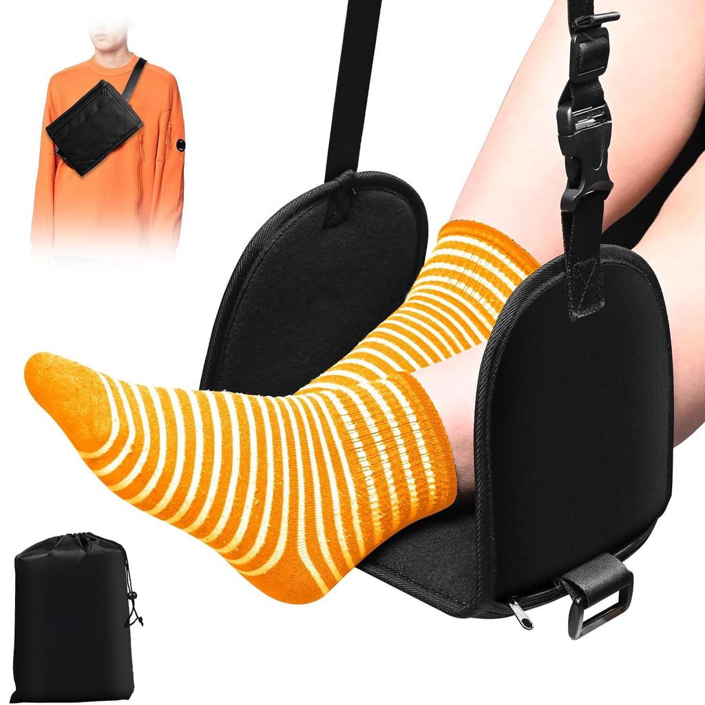 Portable Airplane Foot Hammock for Long-Distance Travel and Office Use