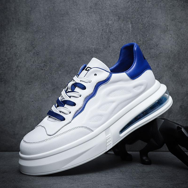 Board Schuhe Herren zweifarbige Schnürsenkel, kleine weiße Schuhe, Rindlederschuhe, junger Guochao-Stil Farbabstimmung Luftpolsterschuhe, Direktverkauf ab Werk