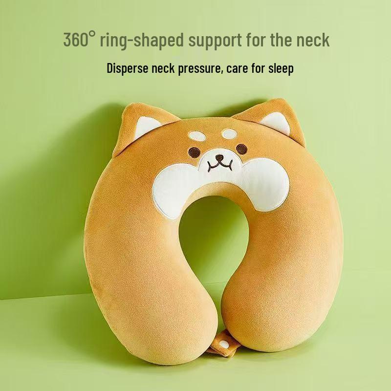 Customized Cartoon U-Shape Neck Pillow with Logo - Perfect for Cervical Support, Travel Comfort, and Company Gifts