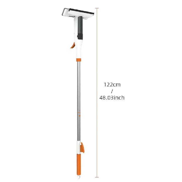 Window Spray Mop Multifunctional Glass Wiper with Silicone Scraper Floor Cleaning Cleaner Household Tools White-orange