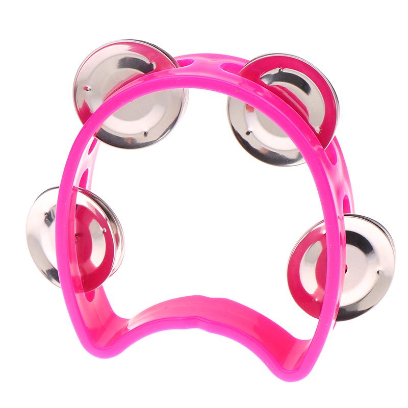 Kindergarten Hand-Held Tambourine Metal Bells Plastic Rattle Ball Percussion Ktv Party Kids Game Toy Musical Instrument